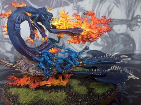 Exalted Flamer on Burning Chariot of Tzeentch by grahamdbailey