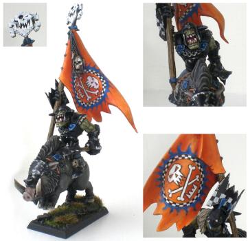 Orc Battle Standard Bearer on a Boar by cb_rex