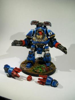 Crimson Fists Relic Contemptor Dreadnought by PowerhouseMiniatures