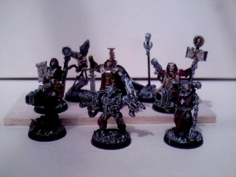 Inquisitor and retinue of the Grail Knights by KLK