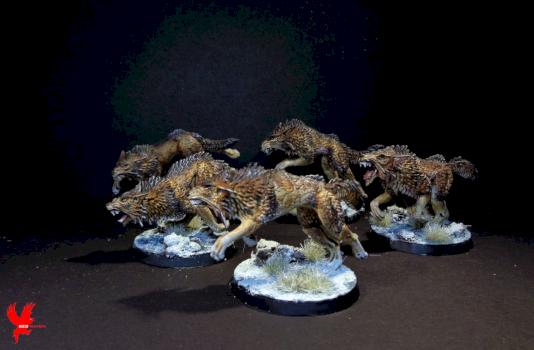 Arjac Rockfist, Space Wolves, Fenrisian Wolves by RedRavonMinis