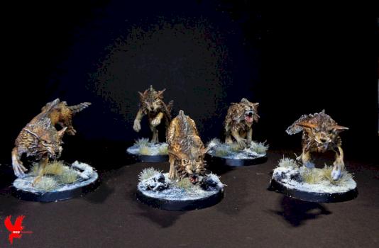 Arjac Rockfist, Space Wolves, Fenrisian Wolves by RedRavonMinis