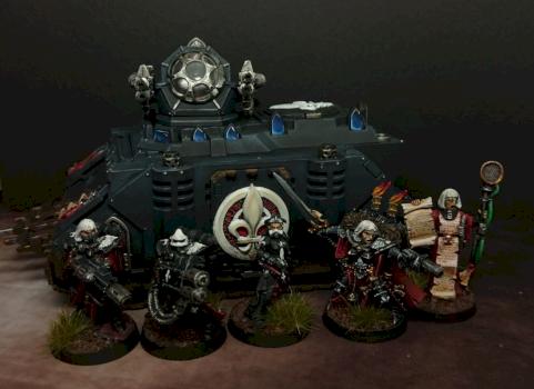 Sisters of Battle command squad with Immolator by Nordgrot