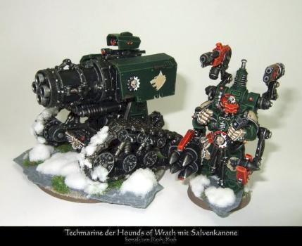 Rash_Ktah's Techmarine and Thunderfire Cannon by Rash Ktah