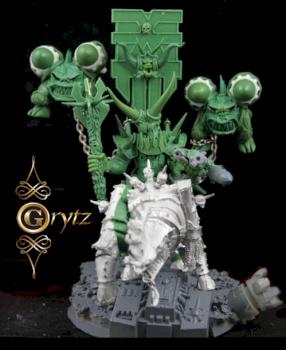 Chaos Ork Warboss on jagernaut by GRYTZminis