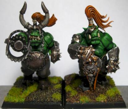 Blood Bowl Black orc blockers - from ogres by leaxe