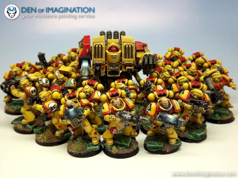 Imperial Fists Squads and a Dreadnought by DEN of IMAGINATION