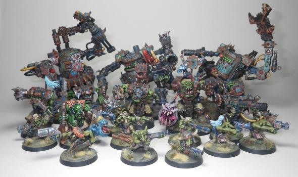 Stormclaw Deathskulls Orks Grukk's Rippin' Krew gretchin nobs killa kans warboss squigs by Hamish Longstride