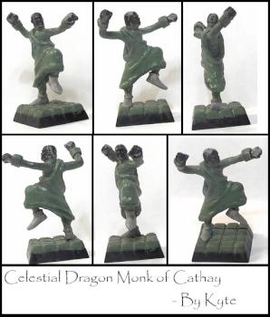 Cathayan Celestial Dragon Monk - Greenstuff by Kyte