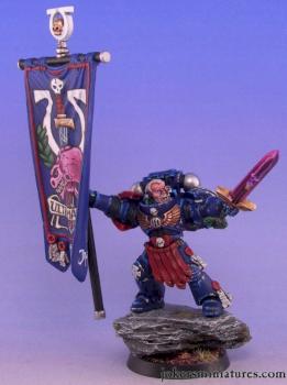 Brother Camillus, 3rd Co. Ultramarine Standard Bearer by jokersminiatures