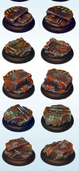 Scratch sculpted sci-fi bases cast in resin by Wappellious