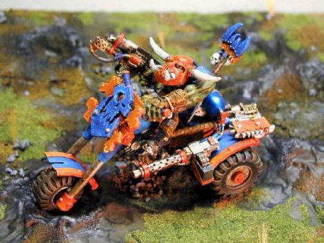 Ork Warboss on Trike by RoninRtist