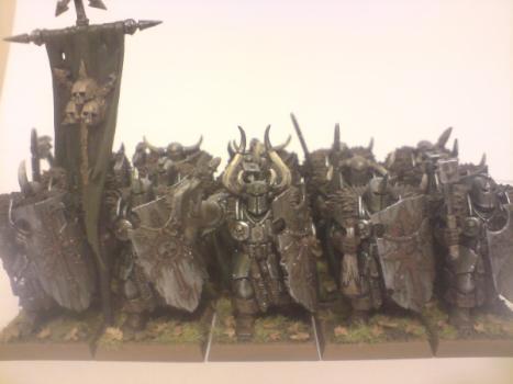 Nurgle warriors with shields by xstormcrowx