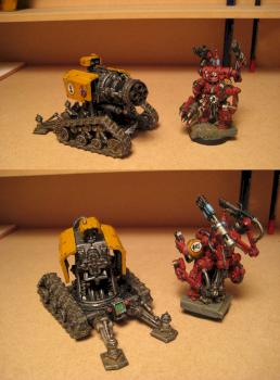 Imperial Fist Thunderfire gun and Techmarine by pacmanman