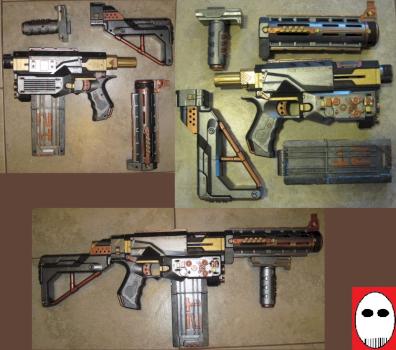 Nerf sci-fi or Steampunk -ish steel rifle by EvilEgg