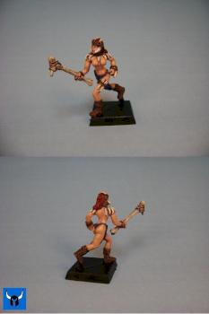 Maidenhead Female Barbarian with Bone War adze-axe by Cerebral.Threat