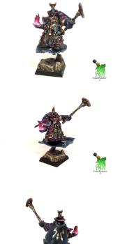 Chaos Dwarf Sorcerer on Flying Carpet by Toadpainter