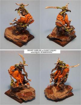 Night Goblin on Giant Squig with Squig Whisperers by pwbinde