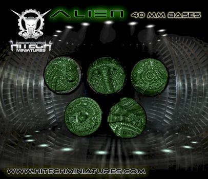 Alien theme 40mm bases by hitechminiatures