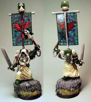 Dark Angel Chaplain with Stained Glass Banner by LavronYor