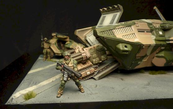 Infinity Adriana grunts and Superhawk dropship Diorama by dwart