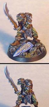 Ral Partha orc on sculpted base by James by Wappellious