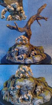 REAPER clay golem pit diorama by James by Wappellious