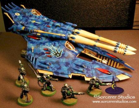 Eldar Cobra Super Heavy Grav Tank (Alaitoc) right side by Kelly Kim