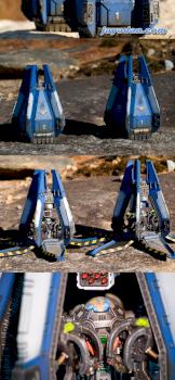 A Pair of Ultramarines Drop Pods by griffongames