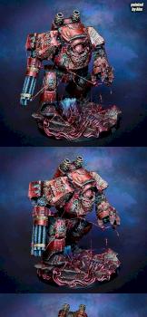 Blood Angels Contemptor Dreadnought in blood rage by Ana