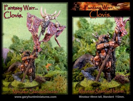 Clovis: Minotaur Standard Bearer by Gary Hunt Miniatures