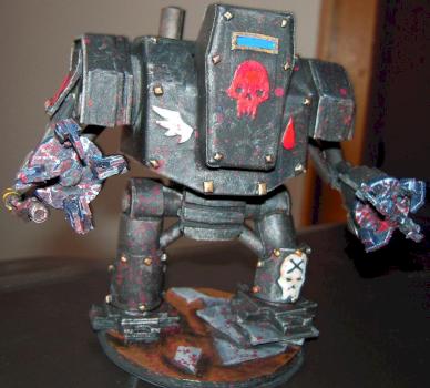 Dreadnought scratchbuilt cybot Blood angels by Paule