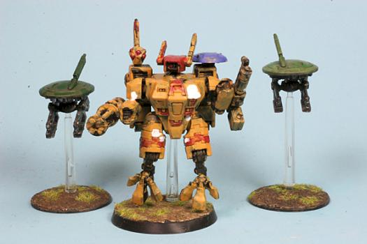 Dylan's Tau Crisis suit and Drones by Orb