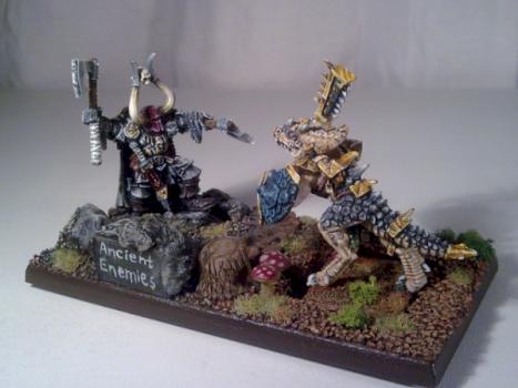 Duel Saurus Lord vs Chaos Lord "Ancient Enemies" Side by Alker