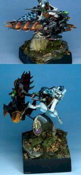 'Kin Strife' UKGD Finalist, Eldar jet bike fight. by Donga