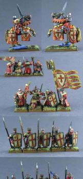 BRETONNIA Men At Arms with General - painted as crusaders by Scibor