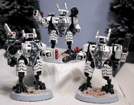 Tau Crisis Battlesuit Squad by nvstudios