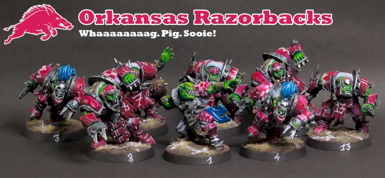 Orkansas Razorbacks, Blood Bowl 7 Team (BB7) by legdba