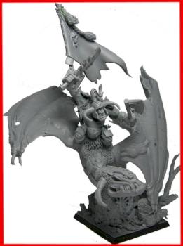 Warhammer fantasy Ork Orc Lindwurm Wyvern warboss by The 2 Black Dragons