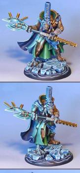 Dark Age Dragyri Soul Warden on sculpted base by Wappellious