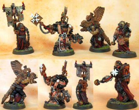 Black Templar Grimaldus and Retinue by big poppa bear