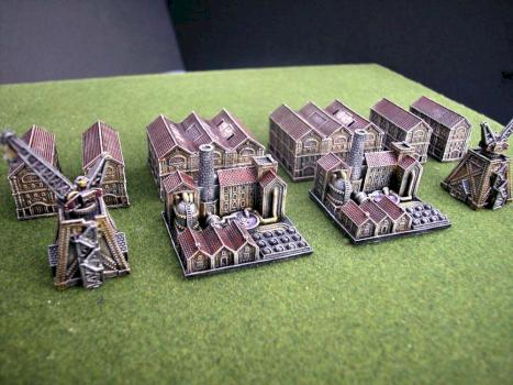 Dystopian Wars Industrial Buildings by AndyT