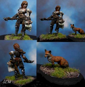 Kyla, Bounty Huntress and Fox Form by StillLifeMiniatures