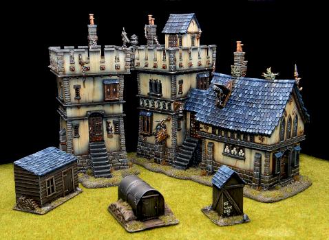 Fortified Manor and Out Buildings by Painted By-g