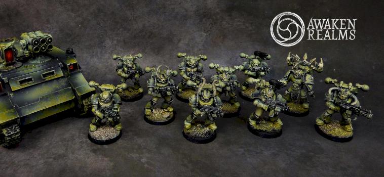 Chaos Space Marines & Rhino of Nurgle by Awaken Realms