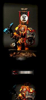 Warhammer 40.000 Imperial Fists Captain Lysander. by Hexagone Club