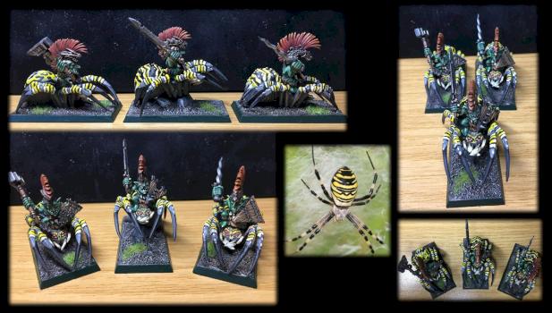 Zebra/Wasp spider riders by Graishak