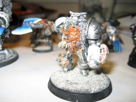 space wolf lord with power fist and frost axe by Acid burn