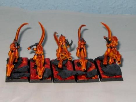 Mounted Fire Daemonettes by McKaphre