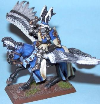 Bretonnia - Old Grail Knight on Pegasus by Godlikebuthumble